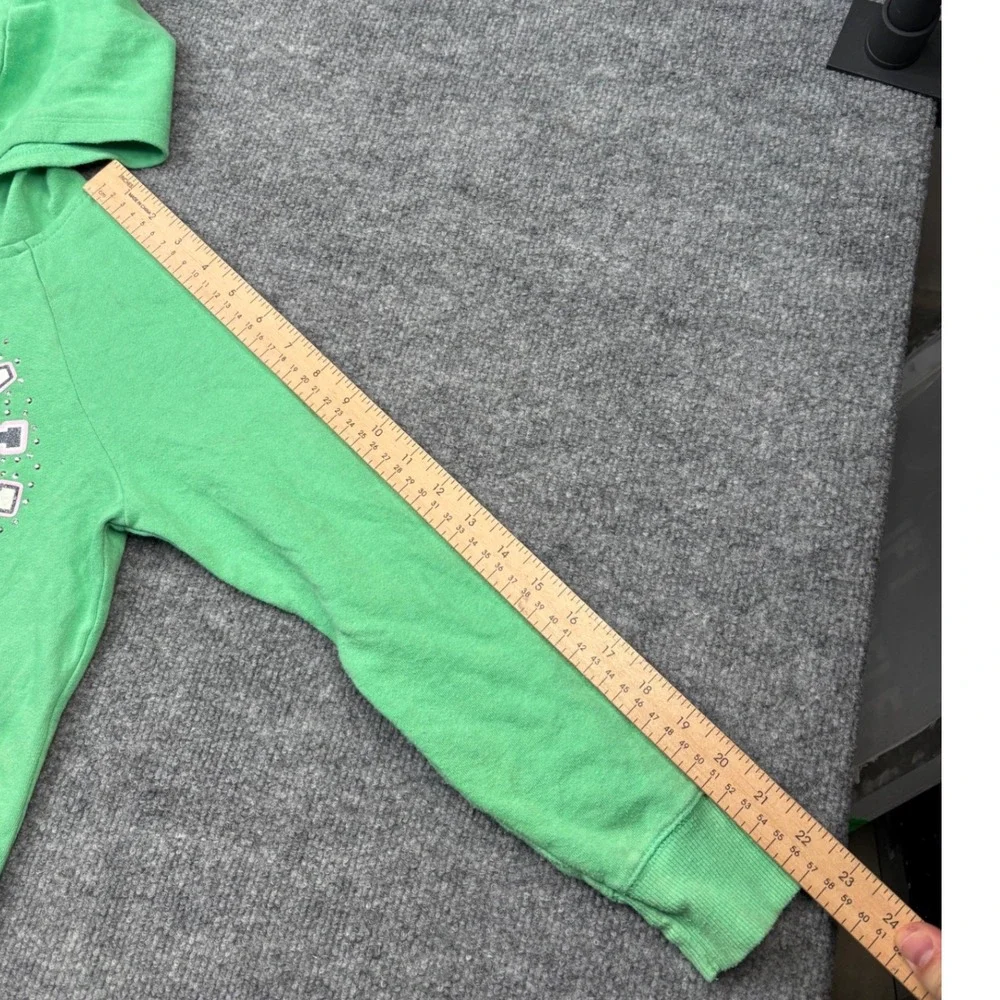 Justice Girls Green Volleyball Graphic Zip Up Hoodie Sweatshirt Size 10